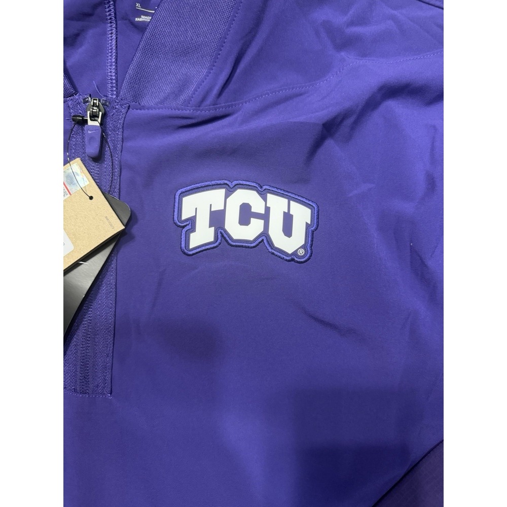 Nike TCU Horned Frogs Coaches Quarter-Zip 1/4 Jacket Purple Men's XL X-Large - Picture 2 of 8